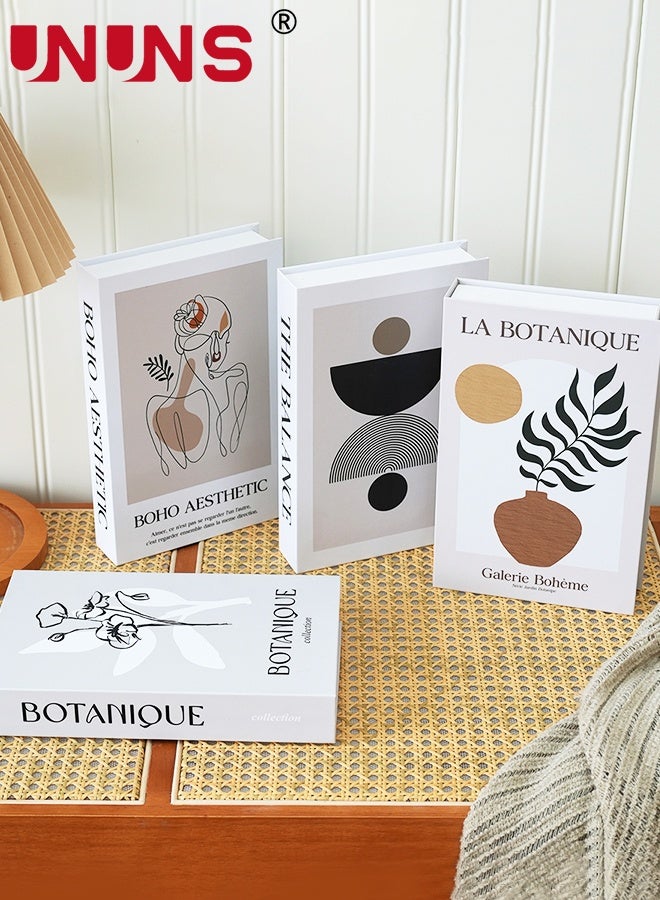 UNUNS 4PCS Decorative Books,Decorative Books for Home Decor,Stylish Fake Books for Decoration, Aesthetic Decor Books Set for Coffee Table,Bookshelf,Mantel,Living Room,Hotel - Image 1